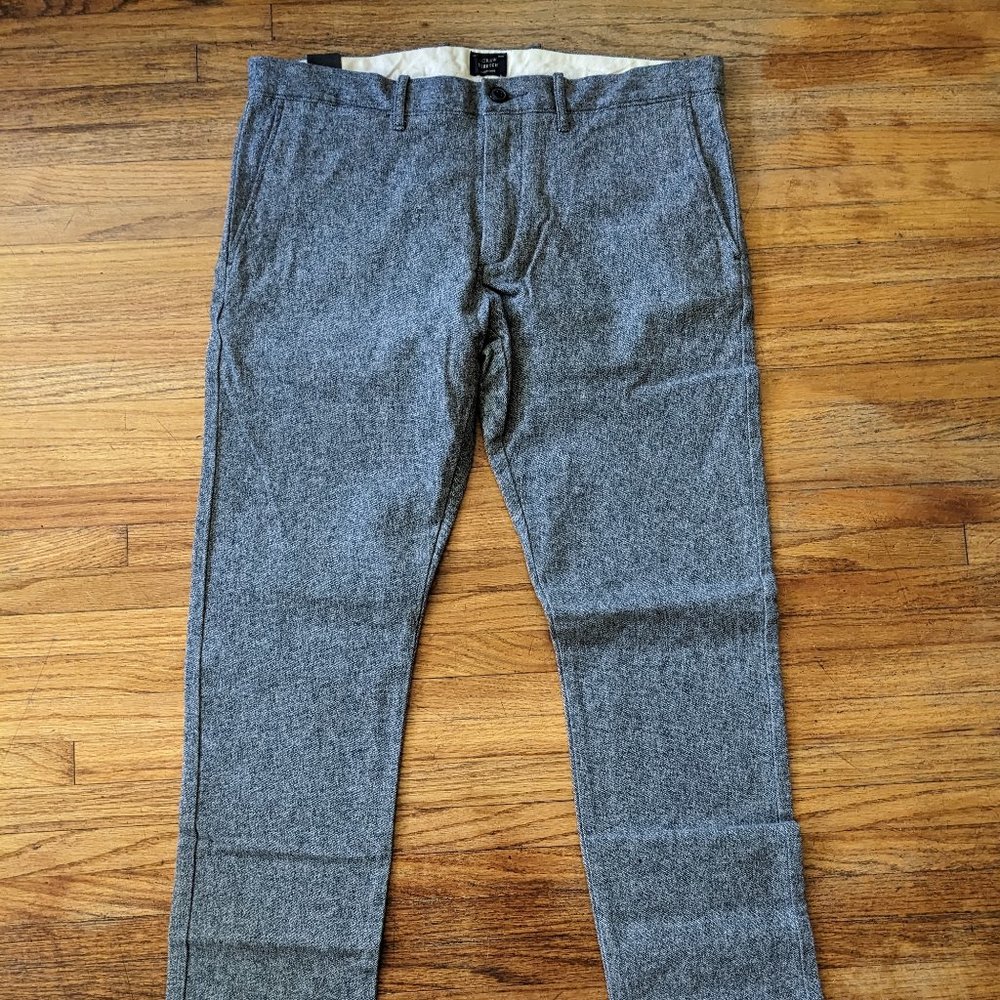 J. Crew Grey Brushed Twill Slim Fit Pant 484 Stretch NWT 33"x32"